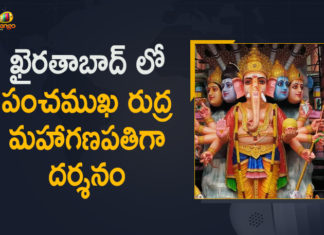 2021 Khairatabad Ganesh, Iconic Kharaitabad Ganesha idol, Iconic Kharaitabad Ganesha idol stands tall, Khairatabad, Khairatabad Ganesh, Khairatabad Ganesh 2021, Khairatabad Shri Panchamukha Rudra Maha Ganapati, Khairatabad Shri Panchamukha Rudra Maha Ganapati Idol, Mango News, Shri Panchamukha Rudra Maha Ganapati Idol, Shri Panchamukha Rudra Maha Ganapati Idol Set up in Khairatabad