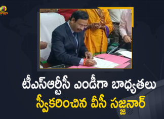 Senior IPS Officer VC Sajjanar Takes Charge As TSRTC MD, Mango News, Telangana Breaking News, Telangana News Today, Senior IPS Officer VC Sajjanar, VC Sajjanar, TSRTC MD, TSRTC MD VC Sajjanar, former Cyberabad Commissioner VC Sajjanar, Telangana appoints VC Sajjanar as TSRTC MD, IPS officer Stephen Ravindra, Chief minister K Chandrashekar Rao