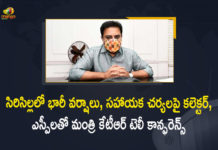 #KCR, CM KCR inquires about heavy rains, Floods in Sircilla, Heavy rain triggers floods in Sircilla city, Heavy Rains and Floods in Sircilla, Mango News, Minister KTR, Minister KTR Held Teleconference with District Collector, Several areas in Telangana inundated due to heavy rains, telangana, Telangana CM KCR, Telangana rains, Telangana rains live updates, telangana rains news, telangana rains updates