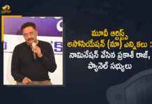 #MAAElections, Actor Prakash Raj and his Panel Members Filed Nomination Today, Actor Prakash Raj files his nomination, Bandla files nomination, MAA Election, MAA Elections, MAA Elections 2021, MAA Elections News, Mango News, Movie Artists Association polls, Prakash Raj, Prakash Raj hints at outcome post Pawan Kalyan’s speech, Tollywood’s MAA elections, Vishnu Manchu