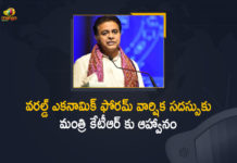 IT minister KTR invited to World Economic Forum, Jan-2022, KTR Gets Invitation For World Economic Forum, KTR Gets Invitation For World Economic Forum Annual Meet at Davos, KTR Gets Invitation For World Economic Forum Annual Meet at Davos in Jan-2022, KTR invited to prestigious World Economic Forum, KTR invited to WEF annual meeting at Davos, KTR invited to World Economic Forum Annual Meeting 2022, Mango News, Minister KTR, Minister KTR Gets Invitation For World Economic Forum Annual Meet at Davos in Jan-2022, Telangana IT Minister KTR