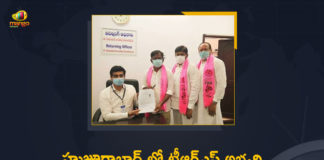 Gellu Srinivas Yadav has Filed Nomination for Huzurabad By-Election, huzurabad by election 2021, huzurabad by election candidates, huzurabad by election trs candidate, Huzurabad by poll, Huzurabad By-election, huzurabad bypoll date, Mango News, Nomination for Huzurabad By-Election, TRS Candidate Gellu Srinivas Yadav, TRS Candidate Gellu Srinivas Yadav has Filed Nomination for Huzurabad By-Election