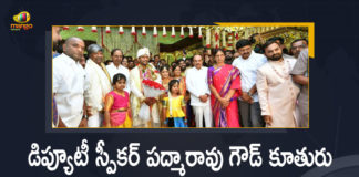 CM KCR, CM KCR Attends Deputy Speaker Padmarao Goud Daughter’s Marriage, CM KCR Attends For Minister Padma Rao Son Trinetra Goud Marriage, Deputy Speaker, Deputy Speaker Padmarao Goud, Deputy Speaker Padmarao Goud Daughter’s Marriage, K Chandrasekhar Rao, Mango News, Minister Padma Rao Son Trinetra Goud Marriage, Padmarao Goud, Padmarao Goud Daughter’s Marriage, Padmarao Goud Daughter’s Marriage News, Padmarao Goud Daughter’s Marriage Pics, Theegulla Padma Rao