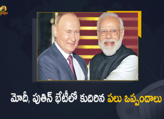 28 Agreements Signed Between India and Russia, 28 agreements signed in Vladimir Putin’s visit, India Russia ink 28 pacts, India Russia sign 28 agreements, India-Russia summit, India-Russia summit 28 agreements inked, Mango News, Mango News Telugu, Modi-Putin summit, Modi-Putin talks, Modi-Putin talks LIVE, PM Modi Meets Vladimir Putin, Putin, Russian President Vladimir Putin, Russian President Vladimir Putin visits India, Vladimir Putin’s visit shows why India