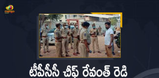 , Mango News, Rachabanda Programme, Revanth Reddy House Arrested, Revanth Reddy House Arrested in the View of Rachabanda Programme, Revanth Reddy Rachabanda, Revanth Reddy Rachabanda at Bhupalpally, Telangana, Telangana Congress leader Revanth Reddy, TPCC Chief A Revanth Reddy Under House Arrest Amid Rachabanda Programme, TPCC Chief Revanth Reddy, TPCC Chief Revanth Reddy House Arrested in the View of Rachabanda Programme, TPCC President A Revanth Reddy Under House Arrest, TPCC President A Revanth Reddy Under House Arrest Security Tightened At Residence, TPCC President Revanth Reddy house arrested