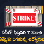 AP Employees Unions Calls For Strike From February 7 Regarding PRC Issue,AP employees threaten strike,AP Employees Unions Calls For Strike,AP Employees Unions Calls For Strike Regarding PRC Issue,Andhra Pradesh govt employees,Staff to wage a united fight against pay revision GOs ,Andhra govt employees strike over pay revision,Andhra Pradesh government ,AP Cabinet approves PRC Jeevol-Employees on strike,PRC Issue,PRC Issue in Ap,mango News