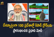 Glad to have witnessed Kisan Drones in action, Kisan Drones, Kisan Drones At 100 Places Across The Country, Mango News, PM flags off 100 kisan drones, PM Modi flags off 100 kisan drones, PM Modi inaugurated 100 farmer drones, PM Modi launches 100 kisan drones, PM Narendra Modi Launches Kisan Drones, PM Narendra Modi Launches Kisan Drones At 100 Places Across The Country Today, Prime Minister Narendra Modi flags off 100 kisan drones