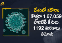 India Reports 1,67,059 Covid-19 Cases, 1192 Deaths in Last 24 Hours, Coronavirus Cases, coronavirus cases india, coronavirus india, coronavirus india live updates, Coronavirus India News LIVE Updates, COVID-19 pandemic in India, India Coronavirus, India Covid-19 Updates, total corona cases in india today, Total Corona Positive Cases in India, total corona positive in india, Coronavirus Cases, coronavirus cases in india state wise, coronavirus cases in india today state wise, coronavirus cases india ,mango news