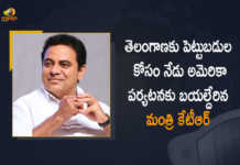 తెలంగాణకు పెట్టుబడుల కోసం పది రోజుల అమెరికా పర్యటనకు పయనమైన మంత్రి కేటీఆర్ Telangana Minister KTR 10 Days Tour of America For The Investments, Minister KTR 10 Days Tour of America For The Investments, KTR 10 Days Tour of America For The Investments, Minister KTR 10 Days Tour, Investments, America Tour, KTR 10 Days Tour, Telangana Minister KTR, KTR, Minister KTR, KT Rama Rao, Minister of Municipal Administration and Urban Development of Telangana, KT Rama Rao Minister of Municipal Administration and Urban Development of Telangana, KT Rama Rao Information Technology Minister, Mango News, Mango News Telugu,