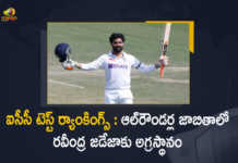 ICC Test Rankings Ravindra Jadeja Becomes Top Ranked All-Rounder, ICC Test Rankings, Test Rankings, Ravindra Jadeja, All-Rounder Ravindra Jadeja, Ravindra Jadeja Becomes Top Ranked All-Rounder, Top Ranked All-Rounder, All-Rounder, India, India Cricket Live News, India Cricket Live Updates, Test Match 2022 Live Updates, Test Match 2022 News, Test Match 2022 Updates, Cricket, Cricket Latest News, Cricket Latest Updates, Mango News, Mango News Telugu,