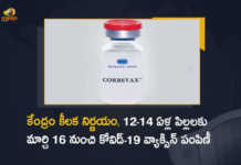 COVID-19 Vaccination for 12-14 Years Age Group to Start from March 16th, COVID-19 Vaccination for 12-14 Years Age, COVID-19 Vaccination for 12-14 Years Age Group from March 16th, 12-14 Years Age Group, 12-14 Years Age Group COVID-19 Vaccination, Corona Vaccination Drive, Corona Vaccination Programme, Corona Vaccine, Coronavirus, coronavirus vaccine, coronavirus vaccine distribution, COVID 19 Vaccine, Covid Vaccination, Covid vaccination in India, Covid-19 Vaccination, Covid-19 Vaccination Distribution, COVID-19 Vaccination Dose, Covid-19 Vaccination Drive, Covid-19 Vaccine Distribution, Covid-19 Vaccine Distribution News, Covid-19 Vaccine Distribution updates, Mango News, Mango News Telugu,