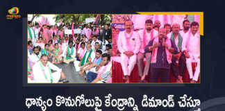 TRS Party Conducting Protest Against Center at All Mandals In the State over Paddy Procurement Issue, TRS Party Conducting Protest Against Center at All Mandals In the State, Paddy Procurement Issue, TRS Party Protest, TRS Party Protest Against Paddy Procurement Issue, TRS Party Protest Latest News, TRS Party Protest Latest Updates, TRS Party Protest Live Updates, Telangana Paddy Procurement Issue, Paddy Procurement in Telangana, Telangana Paddy Procurement, Paddy Procurement, Paddy Procurement Latest News, Paddy Procurement Latest Updates, Paddy Procurement Live Updates, Telangana CM KCR, CM KCR, K Chandrashekar Rao, Chief minister of Telangana, K Chandrashekar Rao Chief minister of Telangana, Telangana Chief minister, Telangana Chief minister K Chandrashekar Rao, Telangana, Mango News, Mango News Telugu,