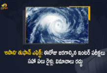 Asani Cyclone Effect Trains and Flights Along with Inter Exams All are Cancelled in AP, Asani Cyclone Effect All Trains are Cancelled in AP, Asani Cyclone Effect All Flights are Cancelled in AP, Asani Cyclone Effect Inter Exams are Cancelled in AP, South Central Railway operations were impacted by the Cyclonic Storm Asani due to which five trains were cancelled in AP, five trains were cancelled in AP, Cyclonic Storm Asani, Several flights and trains In AP have been cancelled due to the cyclonic storm Asani, Cyclone Asani Andhra Pradesh, Several flights were cancelled today as Cyclone Asani barrels towards the Andhra Pradesh coast, Cyclonic Storm Asani News, Cyclonic Storm Asani Latest News, Cyclonic Storm Asani Latest Updates, Cyclonic Storm Asani Live Updates, Mango News, Mango News Telugu,