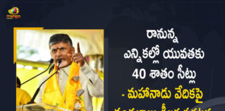 Mahanadu TDP Chief Chandrababu Announces 40% Seats To Be Allocated For Youth Coming Elections in AP, TDP Chief Chandrababu Announces 40% Seats To Be Allocated For Youth Coming Elections in AP, Chandrababu Announces 40% Seats To Be Allocated For Youth Coming Elections in AP, TDP Chief Chandrababu Naidu Announces 40% Seats To Be Allocated For Youth Coming Elections in AP, 40% Seats To Be Allocated For Youth Coming Elections in AP, Coming Elections in AP, TDP Chief Chandrababu Naidu Announces 40% Seats To Be Allocated For Youth, Chandrababu Naidu Announces 40% Seats To Be Allocated For Youth, TDP Chief Chandrababu Naidu, TDP Chief Chandrababu, Chandrababu Naidu, Nara Chandrababu Naidu, AP TDP Gears Up For Annual Conclave In Ongole, Mahanadu Programme will be organised in Ongole from May 27 to 29, TDP gears up for annual conclave Mahanadu Programme at Ongole, AP TDP gears up to organise two day Mahanadu conclave, Ongole town turns yellow, Mahanadu Programme at Ongole Starts From Today, Mahanadu conclave, Mahanadu Programme News, Mahanadu Programme Latest News, Mahanadu Programme Latest Updates, Mahanadu Programme Live Updates, Mango News, Mango News Telugu,