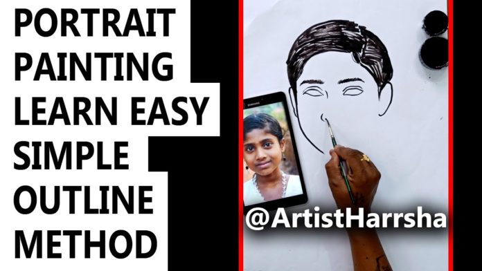 Learn Easy Simple Outline Method for Portrait Painting - Dr Harrsha Artist, Paintings,arts and crafts,handmade designs,drawings,artistharrsha,celebrity artist, world famous artist,indian fastest artist,art lessons,art tutorials videos, how to draw girl,easy drawing methods,how to become an artist,art master, artist harrsha art works,learn easy art works,viral paintings,indian fastest artist harrsha, viral updates,youtuve art videos,new art videos, Learn Easy Simple Outline Method,Portrait Painting,Live Sketching,Dr Harrsha Artist, Mango News, Mango News Telugu,