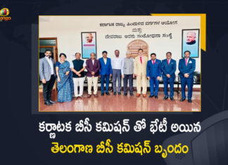 Telangana BC Commission Team Meets with Karnataka BC Commission at Bangalore Today, Telangana BC Commission Team Meets with Karnataka BC Commission, TS BC Commission Team Meets with KA BC Commission at Bangalore Today, KA BC Commission, TS BC Commission Team, Telangana BC Commission team visits Karnataka to study triple test criteria for OBC quota in local body polls, Telangana state commission For backward classes, backward classes, Telangana backward classes Commission Team Meets with Karnataka backward classes Commission at Bangalore Today, Telangana State Commission for Backward Classes delegation is going to visit Karnataka, TSCBC delegation is going to visit Karnataka, BC Commission, backward classes Commission, Bangalore, Mango News, Mango News Telugu,