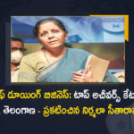 Union Minister Nirmala Sitharaman Announces AP and Telangana are in The Top Place For Business Reform Action Plan-2020, Union Finance Minister Nirmala Sitharaman Announces AP and Telangana are in The Top Place For Business Reform Action Plan-2020, Minister Nirmala Sitharaman Announces AP and Telangana are in The Top Place For Business Reform Action Plan-2020, Nirmala Sitharaman Announces AP and Telangana are in The Top Place For Business Reform Action Plan-2020, Finance Minister Nirmala Sitharaman Announces AP and Telangana are in The Top Place For Business Reform Action Plan-2020, AP and Telangana are in The Top Place For Business Reform Action Plan-2020, Business Reform Action Plan-2020, AP and Telangana are in The Top Place, Telangana in The Top Place For Business Reform Action Plan-2020, AP in The Top Place For Business Reform Action Plan-2020, Union Finance Minister Nirmala Sitharaman, Finance Minister Nirmala Sitharaman, Minister Nirmala Sitharaman, Union Finance Minister, Nirmala Sitharaman, Finance Minister, AP and Telangana, Business Reform Action Plan-2020 News, Business Reform Action Plan-2020 Latest News, Business Reform Action Plan-2020 Latest Updates, Business Reform Action Plan-2020 Live Updates, Mango News, Mango News Telugu,