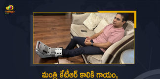 Minister KTR Gets Injury on His Left Leg Doctors Suggest For Three Weeks Rest, Doctors Suggest For Three Weeks Rest, Minister KTR Gets Injury on His Left Leg, Minister KTR leg injured on His birthday, Telangana Minister KTR leg injured on birthday eve, Minister KTR Suffers Ankle Injury After A Fall, KTR was advised rest for three weeks by doctors, Minister KTR suffers ankle injury, Minister KTR Health, Minister KTR Health Condition, Minister KTR Health News, Minister KTR Health Reports, Minister KTR Latest Health Condition, Minister KTR Latest Health Report, Minister KTR Latest News, Minister KTR Latest Updates, Working President of the Telangana Rashtra Samithi, Telangana Rashtra Samithi Working President, TRS Working President KTR, Telangana Minister KTR, KT Rama Rao, Minister KTR, Minister of Municipal Administration and Urban Development of Telangana, KT Rama Rao Minister of Municipal Administration and Urban Development of Telangana, KT Rama Rao Information Technology Minister, KT Rama Rao MA&UD Minister of Telangana, Mango News, Mango News Telugu,