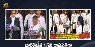 Droupadi Murmu Takes Oath as 15th President of India at the Central Hall of the Parliament, Droupadi Murmu Takes Oath as President at the Central Hall of the Parliament, Parliament Central Hall, 15th President of India, President of India, Droupadi Murmu 15th President of India, Droupadi Murmu Takes Oath as 15th President of India, Droupadi Murmu Takes Oath As India's 15th President, Droupadi Murmu takes oath, Murmu to take oath of office of the President, Droupadi Murmu Swearing, Droupadi Murmu sworn in as India's 15th President of India, Droupadi Murmu, Droupadi Murmu Oath News, Droupadi Murmu Oath Latest News, Droupadi Murmu Oath Latest Updates, Droupadi Murmu Oath Live Updates, Mango News, Mango News Telugu,