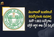 Telangana Finance Dept Gives Green Signal to Recruit 1663 Vaccant Posts in Engineering Department, TS Finance Dept Gives Green Signal to Recruit 1663 Vaccant Posts in Engineering Department, Recruit 1663 Vaccant Posts in Engineering Department, Engineering Department, Recruit 1663 Vaccant Posts, Telangana Finance Dept Gives Green Signal to Recruit 1663 Vaccant Posts, State Government has given the green signal for filling up 1663 vacancies in different departments, 1663 vacancies in different departments, TS Govt Jobs, finance department has given green signal for filling up another 1663 vacancies, Telangana State Finance department, Finance department, Telangana Finance Dept, Telangana State Finance department Recruitment News, Telangana State Finance department Recruitment Latest News, Telangana State Finance department Recruitment Latest Updates, Telangana State Finance department Recruitment Live Updates, Mango News, Mango News Telugu,