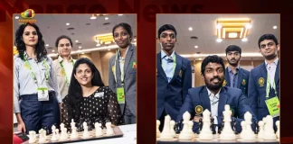 44th Chess Olympiad India-B Team Wins Bronze in Open Section India-A Women Team also Won Bronze Medal, India-A Women Team also Won Bronze Medal, India-B Team Wins Bronze in Open Section, 44th Chess Olympiad, Indian women's team scripted history at the 44th Chess Olympiad, 44th Chess Olympiad by winning the country's first-ever medal in the women's section, first-ever medal in the women's section at the 44th Chess Olympiad, Chess Olympiad Final Day, India-A Women Team, India-B Team, 44th Chess Olympiad News, 44th Chess Olympiad Latest News, 44th Chess Olympiad Latest Updates, 44th Chess Olympiad Live Updates, Mango News, Mango News Telugu,
