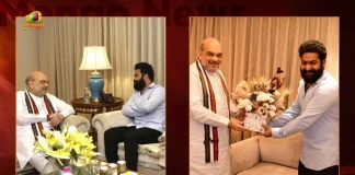Star Hero Junior NTR Meets Union Home Minister Amit Shah in Hyderabad, Junior NTR Meets Union Home Minister Amit Shah in Hyderabad, NTR Meets Amit Shah, Star Hero Junior NTR, Union Home Minister Amit Shah, Home Minister Amit Shah, Minister Amit Shah, Munugode By Election, Munugode By Poll, Junior NTR News, Junior NTR Latest News And Updates, Junior NTR Live Updates, Mango News, Mango News Telugu,