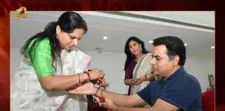 TRS MLC Kavitha Ties Rakhi To Her Brother Minister KTR on The Occasion of Raksha Bandhan, MLC Kavitha Ties Rakhi To Her Brother Minister KTR on The Occasion of Raksha Bandhan, TRS MLC Kavitha Ties Rakhi To Her Brother Minister KTR, Raksha Bandhan, 2022 Raksha Bandhan, Raksha Bandhan 2022, TRS MLC Kavitha, Rakhi, Minister KTR, MLC Kavitha tied rakhi to his brother, Kavitha celebrated Raksha Bandhan, TRS MLC Kalvakuntla Kavitha, Mango News, Mango News Telugu,