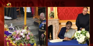 Queen Elizabeth II Last Rites Ends with UK National Anthem and President Murmu Signs in Condolence Book, President Murmu Signs Condolence Book For Queen Elizabeth, Queen Elizabeth II Last Rites Ends, Indian President And Pm Expresses Condolences, Queen Elizabeth Ii Dies Aged 96, Queen Elizabeth Ii Dies At 96, Queen Elizabeth II Passes Away At 96 , Mango News, Mango News Telugu, Queen Elizabeth II Death At 96, Queen Elizabeth II Death Live Updates, Queen Elizabeth II Latest News And Updates, England Queen Queen Elizabeth II, England Queen Dies Aged 96, England Citizens Weep Demise Of Her Queen , Queen Elizabeth II
