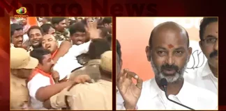 Telangana BJP Chief Bandi Sanjay Condemns The Bhagyanagar Ganesh Utsav Samithi Leaders Arrest at Tankbund, Bandi Sanjay Condemns Bhagyanagar Ganesh Utsav Leaders Arrest, Telangana BJP Chief Bandi Sanjay, Bhagyanagar Ganesh Utsav Samithi Leaders Arrest, Bhagyanagar Ganesh Utsav Samithi, Mango News,Mango New Telugu, Bandi Sanjay Latest News And Updates, Bandi Sanjay Condemns Arrest at Tankbund, Telangana BJP Party, Ganesh Utsav News And Live Updates
