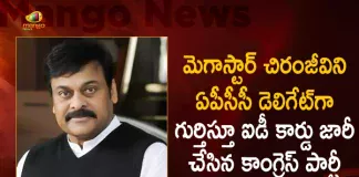 Congress Issues Identity Card For Megastar Chiranjeevi as APCC Delegate Ahead of Party Presidential Elections, Congress Issues Identity Card For Chiranjeevi, Identity Card For Chiranjeevi, Megastar Chiranjeevi, APCC Delegate Identity Card Issued, APCC Delegate, Congress APCC Delegate, Party Presidential Elections, Mango News, Mango News Telugu, All India National Congress , Congress Party, Megastar Chiranjeevi Latest News And Updates