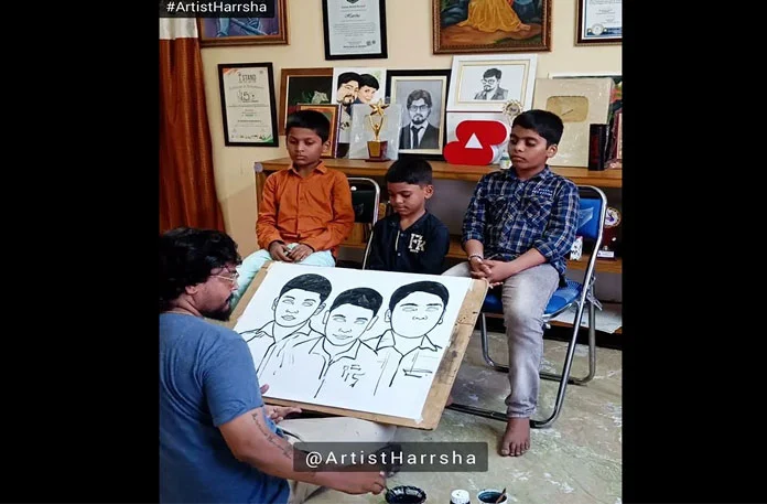 Crazy Live Painting of The Boys Dr Harrsha Artist, Crazy Live Painting Of The Boys,Live Pencil Portrait,Dr.Harrsha Artist,Arts And Crafts,Handmade Designs,Drawings,Paintings,Celebrity Artist,World Famous Artist,Indian Fastest Artist,Artist Harrsha,How To Draw,Pencil Sketch,Portrait Drawing,Famous Paintings,Upside Down Drawing,Pencil Sketch Drawing,Pencil Sketch Drawing,Portrait Drawing For Beginners,Free Hand Portrait Drawing,Shading Technique,Shading Techniques,Shading Techniques With Pencil,Paintings,Mango News,Mango News Telugu
