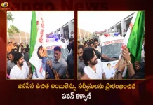 Janasena Chief Pawan Kalyan Launched Janasena Free Ambulance Services at Mangalagiri, Janasena Chief Pawan Kalyan, Pawan Kalyan Launched Free Ambulance Services, Pawan Kalyan Free Ambulance Services, Mango News, Mango News Telugu, Pawan Ambulance Services at Mangalagiri, Janasena Chief Pawan Kalyan News And Live Updates, AP CM YS Jagan Mohan Reddy, YS Jagan News And Live Updates, YSR Congress Party, Andhra Pradesh News And Updates, AP Politics, Janasena Party, TDP Party, YSRCP, Political News And Latest Updates