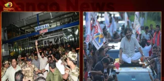 Janasena Chief Pawan Kalyan Vizag Tour Held Huge Rally with Janasainiks From Airport to Novotel, Pawan Kalyan Vizag Tour, Janasena Chief Pawan Kalyan Vizag Tour, Pawan Kalyan Held Huge Rally with Janasainiks From Airport to Novotel, Huge Rally with Janasainiks From Airport to Novotel, Vizag Airport, Janasena Chief Pawan Kalyan, Pawan Kalyan Vizag Visit, JanaSena Rally At Visakhapatnam, JanaSena Rally News, JanaSena Rally Latest News And Updates, JanaSena Rally Live Updates, Mango News, Mango News Telugu