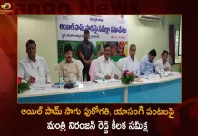 Minister Singireddy Niranjan Reddy held Review on Oil Palm and Yasangi Crops Cultivation, Minister Singireddy Niranjan Reddy, Review on Oil Palm and Yasangi Crops, Niranjan Reddy Review on Oil Palm and Yasangi Crops, Oil Palm Crop, Yasangi Crops,Telangana Minister Singireddy Niranjan Reddy, Mango News, Mango News Telugu, Singireddy Niranjan Reddy, Minister Singireddy Niranjan Reddy Latest News And Updates, Yasangi And Oil Palm Crop, Telanagana Agriculture, Minister of Agriculture Singireddy Niranjan Reddy