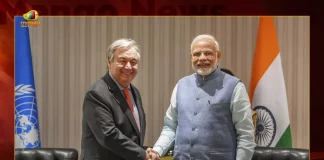 PM Modi Holds Bilateral Meet with UN Secretary General Antonio Guterres in Gujarat Today, PM Modi, UN Secretary General Antonio Guterres, Modi Bilateral Meet with UN Secretary General, Mango News, Mango News Telugu, UN Secretary General Antonio Guterres, Indian Prime Minister, Indian Prime Minister Modi, Prime Minister Modi, PM Modi Latest News And Updates, PM Modi Meet Antonio Guterres in Gujarat, PM Modi Gujarat Tour, Gujarat Tour,