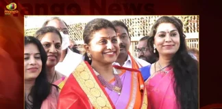 AP Minister RK Roja Visits Tirumala During 50th Birthday and Interesting Comments Over Her Daughter Entry in Movies,AP Minister RK Roja,RK Roja Visits Tirumala,RK Roja 50th Birthday,Mango News,Mango News Telugu,Interesting Comments on Daughter Entry in Movies,Roja Daughter Entry in Movies,Roja Daughter Movies,Minister RK Roja,Minister RK Roja Latest News And Updates,AP Minister Latest News And Updates, YSRCP Minister Roja,YSRCP Minister Roja Tirumala Visit