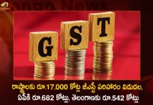 Centre Releases Rs 17000 Cr of GST Compensation to States and UTs,Rs.17000 Cr GST Compensation Released To States, GST Compensation Rs.682 Crore To AP, GST Compensation Rs.542 Crore To Telangana,Mango News,Mango News Telugu,GST Compensation,GST Compensation For States, GST Compensation Latest News and Updates,GST Compensation Live Updates,Goods and Service Tax Compensation,Goods and Service Tax