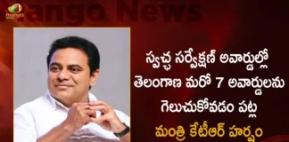 Minister Ktr Expressed Happiness Over Telangana Has Won 7 More Swachh Survekshan Awards,Minister Ktr, Telangana Won 7 More Awards,Swachh Sarvekshan Awards,Mango News,Mango News Telugu,Cm Kcr News And Live Updates, Telangna Congress Party, Telangna Bjp Party, Ysrtp,Trs Party, Brs Party, Telangana Latest News And Updates,Telangana Politics, Telangana Political News And Updates