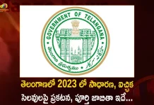 Telangana Govt Notifies General Holidays and Optional Holidays for the Year 2023,Telangana Govt General Holidays,Telangana Govt Optional Holidays,Telangana Holidays Year 2023,Mango News,Mango News Telugu,Telangana Govt Latest News And Updates,Telangana Govt,Telangana Holidays,Optional Holidays Telangana,General Holidays Telangana,Telangana News And Live updates,Telangana Govt Holidays