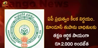 AP Govt Releases Immediate Financial Assistance of Rs 2000 For Cyclone Mandous Victims,Key Orders Of Ap Govt,Mandus Cyclone Victims,Rs 2000 Financial Assistance,Mango News,Mango News Telugu,Cyclone Mandus Approaching,Heavy Rains In Ap Districts,Heavy Rains In Ap,Mandus Cyclone,Mandus Cyclone Ap,Andhra Pradesh Heavy Rains,Heavy Rains In Ap,Ap Heavy Rains,Mango News,Mango News Telugu,Rain Prediction In Ap,Heavy Rains In Andhra,Imd Prediction Os Rains,Imd Ap,Ap Imd,India Metoroligical Department,Imd Latest News And Updates,Imd News And Live Updates,IMD Rains For Next 2 Months In AP, Andhra Pradesh IMD,India Metoroligical Department News and Updates