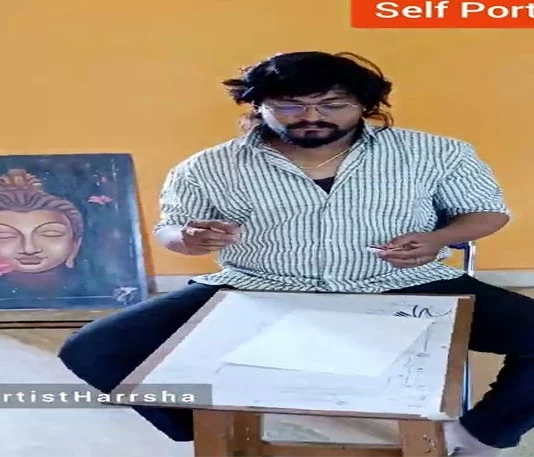 Self Portrait with Dhoop Stick Blaze Painting Tutorial by Dr Harrsha Artist,Paintings,Arts And Crafts,Handmade Designs,Drawings,Artistharrsha,Celebrity Artist,World Famous Artist,Indian Fastest Artist,Famous Paintings,Painting,Art,Famous Paintings In The World,Most Famous Paintings,How To Draw,How To Draw Step By Step,Art For Kids,Drawing,Drawing Videos,Mango News,Mango News Telugu