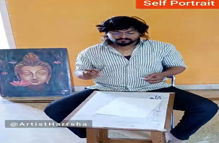 Self Portrait with Dhoop Stick Blaze Painting Tutorial by Dr Harrsha Artist,Paintings,Arts And Crafts,Handmade Designs,Drawings,Artistharrsha,Celebrity Artist,World Famous Artist,Indian Fastest Artist,Famous Paintings,Painting,Art,Famous Paintings In The World,Most Famous Paintings,How To Draw,How To Draw Step By Step,Art For Kids,Drawing,Drawing Videos,Mango News,Mango News Telugu
