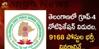 TSPSC Releases Group-4 Notification for the Recruitment 9168 Posts of Various Departments,Telangana Group-4 notification,Telangana Group-4 notification released ,9168 Group-4 posts filled, Group-4 posts apply,Group-4 posts from Dec23 to Jan12,Mango News,Mango News Telugu,Telangana Government,Telangana Govt Jobs 2022,Telangana Govt Jobs,Telangana Govt Jobs News And Live Updates,Telangana Govt Jobs Notification,Telangana Govt Jobs Notifications 2022,Telangana Govt Notifications 2022