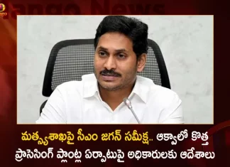 CM Jagan Held Review on Fisheries Department Orders Officials To Form New Processing Plants,CM Jagan Held Review,Fisheries Department, Orders Officials To Form New Processing Plants,Mango News,Mango News Telugu,Ap Ex Minister Kodali Nani,Tdp Chief Chandrababu Naidu,AP CM YS Jagan Mohan Reddy,YS Jagan News And Live Updates, YSR Congress Party, Andhra Pradesh News And Updates, AP Politics, Janasena Party, TDP Party, YSRCP, Political News And Latest Updates