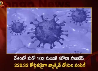 India Records 102 New Covid-19 Cases and Cumulative Vaccination Coverage Crosses 220.32 Cr Doses,Covid Deaths,Covid Last 24 Hours, 102 People Tested Positive,Coronavirus In India,Mango News,Mango News Telugu,Covid In India,Covid,Covid-19 India,Covid-19 Latest News And Updates,Covid-19 Updates,Covid India,India Covid,Covid News And Live Updates,Carona News,Carona Updates,Carona Updates,Cowaxin,Covid Vaccine,Covid Vaccine Updates And News,Covid Live Updates