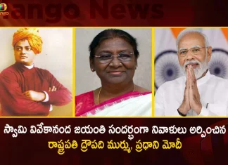President Droupadi Murmu PM Modi Pays Tributes to Swami Vivekananda on his Birth Anniversary,President Droupadi Murmu,PM Modi,Tributes to Swami Vivekananda,Swami Vivekananda Birth Anniversary,Mango News,Mango News Telugu,Swami Vivekananda Birth Anniversary 2023,Swami Vivekananda Today Special,Swami Vivekananda Jayanti In Hindi,Swami Vivekananda Birthday Is Celebrated As,Swami Vivekananda Birth Anniversary Speech,Swami Vivekananda Birth Anniversary 2022,Swami Vivekananda Birth Anniversary 2021,Swami Vivekananda 150 Birth Anniversary Coin Value,Swami Vivekananda 150 Birth Anniversary,Death Anniversary Of Swami Vivekananda,160Th Birth Anniversary Of Swami Vivekananda,159Th Birth Anniversary Of Swami Vivekananda,150Th Birth Anniversary Of Swami Vivekananda