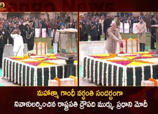 President Droupadi Murmu and PM Modi Pay Tributes To Mahatma Gandhi at Raj Ghat on His Death Anniversary,President Droupadi Murmu,PM Modi Pay Tributes,Tributes To Mahatma Gandhi,Mahatma Gandhi Death Anniversary,Mango News,Mango News Telugu,Father of the Nation,Mahatma Gandhi,Mahatma Gandhi Death Anniversary,National Politics News,National Politics And International Politics,National Politics Article,National Politics In India,National Politics News Today,National Post Politics,Nationalism In Politics,Post-National Politics,Indian Politics News,Indian Government And Politics,Indian Political System,Indian Politics 2023,Recent Developments In Indian Politics,Shri Narendra Modi Politics,Narendra Modi Political Views,President Of India,Indian Prime Minister Election