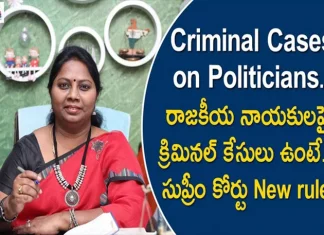 Advocate Ramya Explains About Supreme Court Rules on Criminalisation of Politics,Supreme Court Rules On Criminalisation Of Politics,Criminal Cases On Politicians,Advocate Ramya,Criminalisation Of Politics,Criminal Background Politicians,Criminalisation Of Politics In India,Indian Politics,Indian Political Leaders,Effects Of Criminalisation Of Politics,Supreme Court,Supreme Court Rules,Supreme Court New Rules,Supreme Court On Criminal Politicians,Indian Laws,Indian Laws On Politics,Criminal Cases,Election Commission,Sc Judgement,Mango News,Mango News Telugu