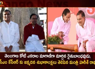 BRS Leader Minister Harish Rao Extends Birthday Wishes to Telangana CM KCR,BRS Leader Minister Harish Rao,Extends Birthday Wishes,Telangana CM KCR,Mango News,Mango News Telugu,CM KCR News And Live Updates, Telangna Congress Party, Telangna BJP Party, YSRTP,TRS Party, BRS Party, Telangana Latest News And Updates,Telangana Politics, Telangana Political News And Updates