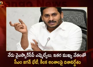 CM YS Jagan To Meet YSRCP MLAs And Key Leaders Today at Tadepalli Camp Office,CM YS Jagan To Meet YSRCP,YSRCP MLAs And Key Leaders,Tadepalli Camp Office,Mango News,Mango News Telugu,TDP chief Chandrababu Naidu,AP CM YS Jagan Mohan Reddy , YS Jagan News And Live Updates, YSR Congress Party, Andhra Pradesh News And Updates, AP Politics, Janasena Party, TDP Party, YSRCP, Political News And Latest Updates,Andhra Pradesh Politics,Andhra Pradesh Political News,Andhra Pradesh,Chandrababu Naidu News and Updates,YSR Congress Party